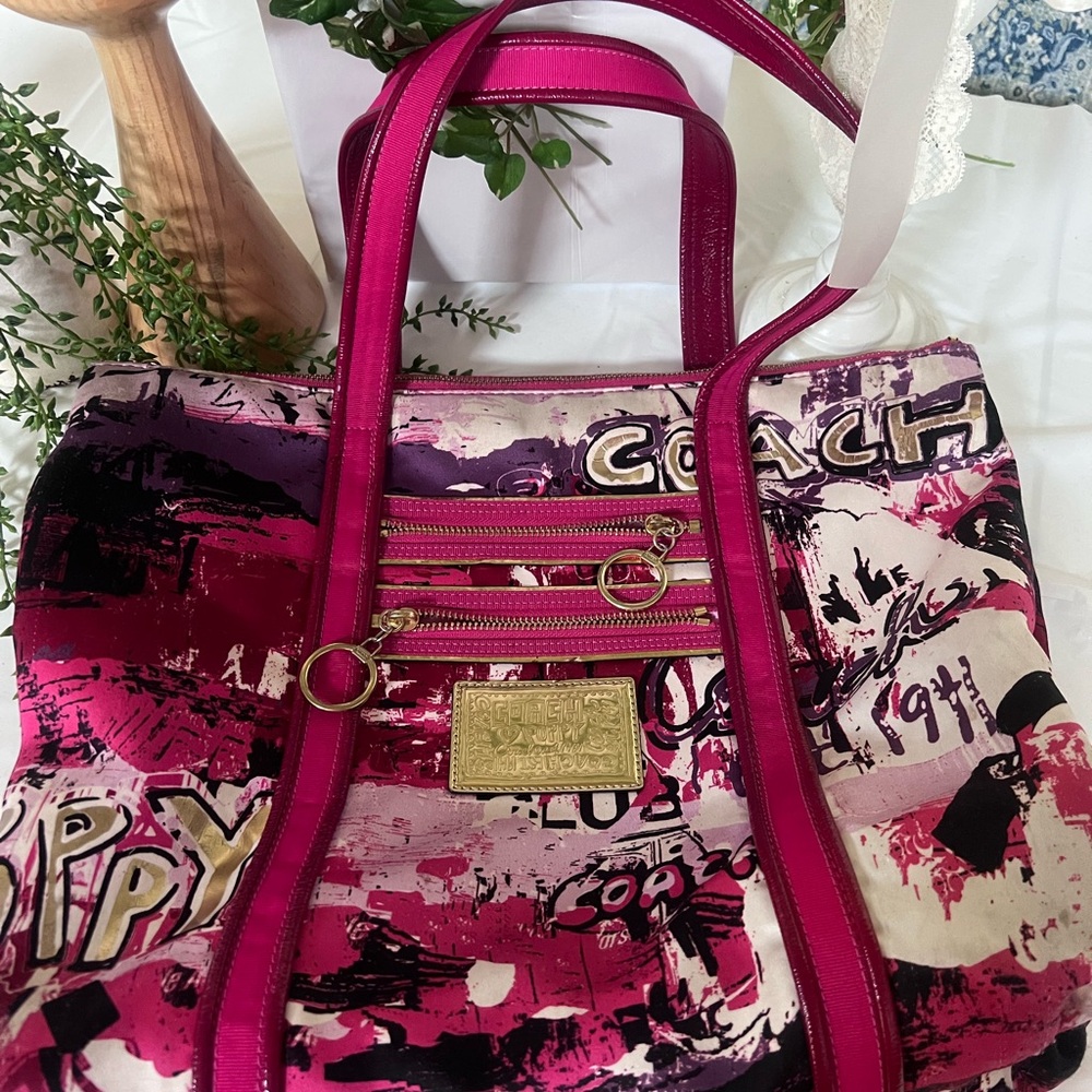 SOLD Coach Poppy Graffiti Graphic Tote Bag